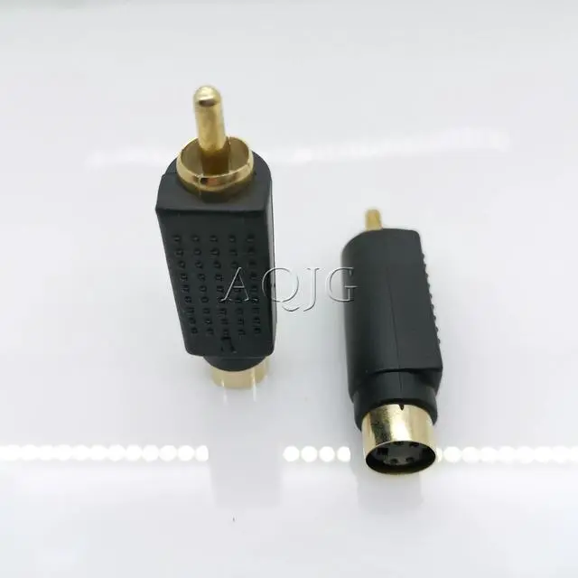 Alt view image 6 of 6 - S-video MINI DIN 4PIN Plug Female to AV RCA Plug male Audio extension Adaptor Gold Plated