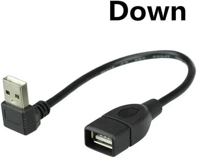 Alt view image 4 of 6 - Great-Q 5pcs 480M USB 2.0 Angled 90 degree A type male to Female extension cable cord