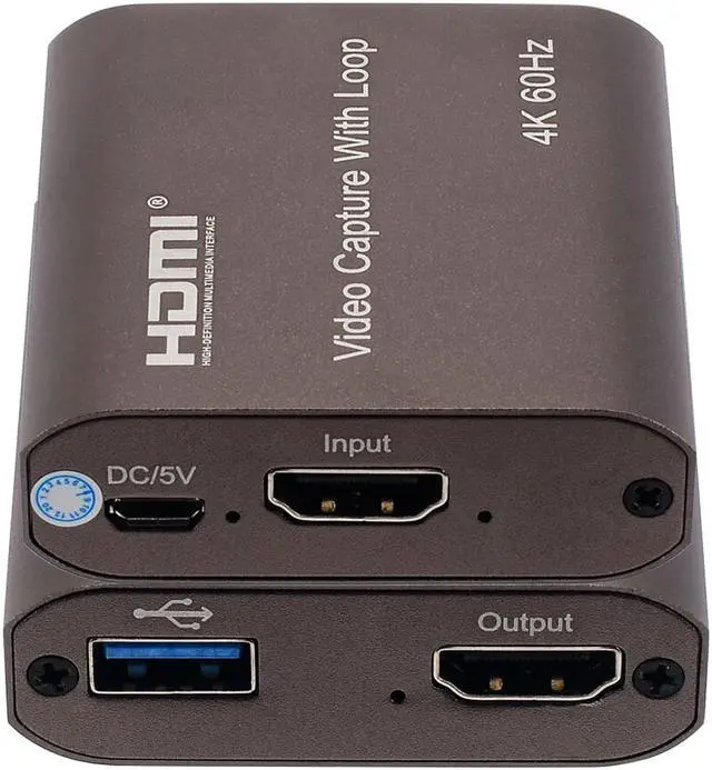 Alt view image 3 of 6 - 4K 60hz Loop Out HDMI Capture Card Audio Video Recording Plate Live Streaming USB 1080p 60fps Grabber for PC PS4 Game DVD Camera