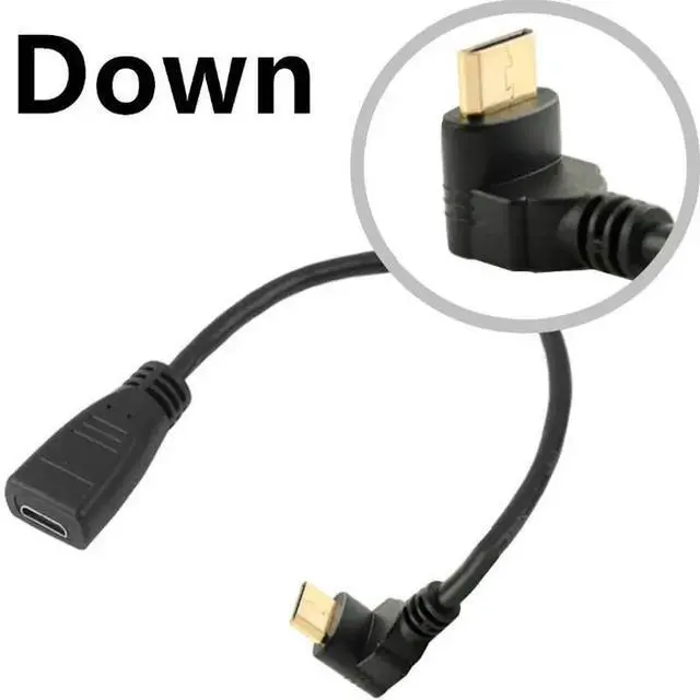 Alt view image 2 of 5 - 90 Degree Mini HDMI-compatible  Male to  Female Converter Adapter HDMI-compatible  1.4 Extension AV Cable
