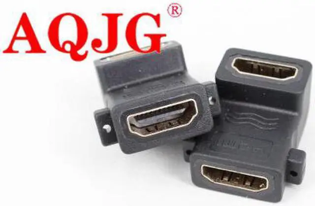 Alt view image 3 of 3 - 10pcs 90 Degree Right Angle HDMI Female to Female Coupler Adapter Converter L Shaped HDMI F/F Connector with Screw Lock