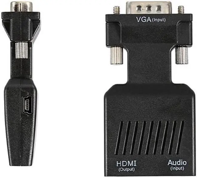 Alt view image 2 of 6 - VGA Male to HDMI Female Converter Audio Power Input Adapter Cable 720P/1080P for HDTV Monitor Projector PC Laptop TV-BOX PS3