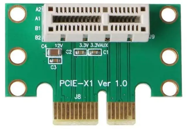 Alt view image 4 of 6 - PCI Express X1 Adapter Riser Card PCIE X1 to X1 Slot Converter Card 90 Degree LX9B