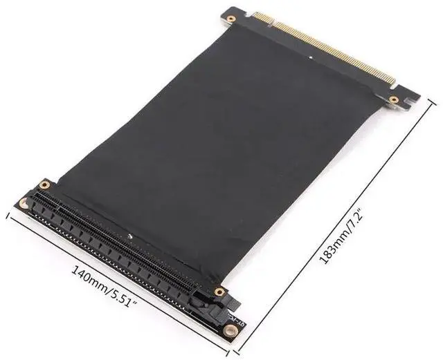 Alt view image 6 of 6 - PCI Express PCI-e3.0 16x Flexible Cable Card Extension Port Adapter High Speed Riser Card Graphics Cards Connector Cable L type