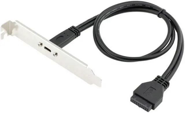 Main image of 50cm USB 3.0 20 Pin Motherboard Header to USB Type C Female Cable with Bracket