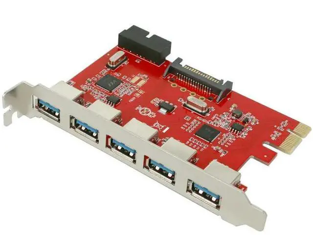 Alt view image 4 of 6 - PCIE To  5 Ports USB3.0 PCI Experss Expansion Card With  19/20PIN SATA  Interface for Windows XP/7/8/8.1/10