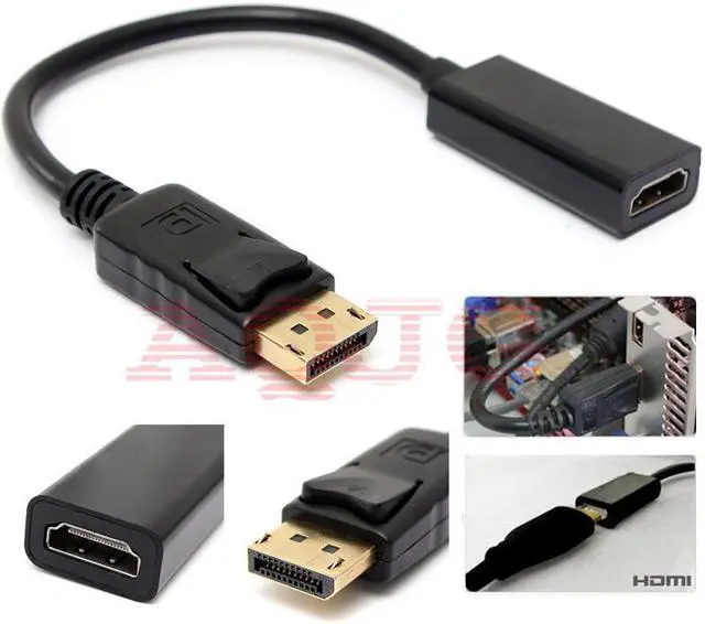 Alt view image 4 of 5 - DP to HDMI Adapter DisplayPort to HDMI HDTV Cable Adapter Converter Male to Female Support 1080P for HDTV Projector Displays
