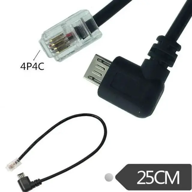 Alt view image 2 of 5 - Extension Cable Adapter USB micro Male to RJ9 4P4C male Converter Wire for  0.25m