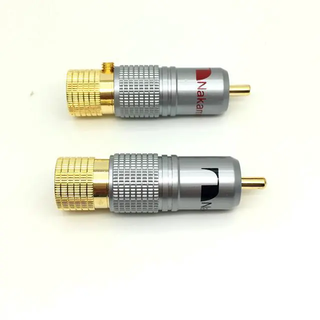 Alt view image 3 of 6 - 4pcs NAKAMICHI 10mm Gold Plated RCA Plug Locking Non Solder Plug RCA Coaxial Connector Socket Adapter factory