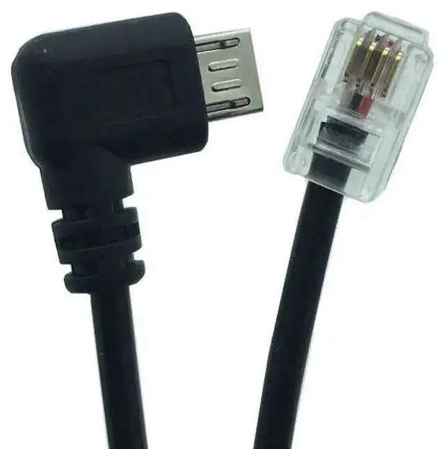 Alt view image 3 of 5 - Extension Cable Adapter USB micro Male to RJ9 4P4C male Converter Wire for  0.25m