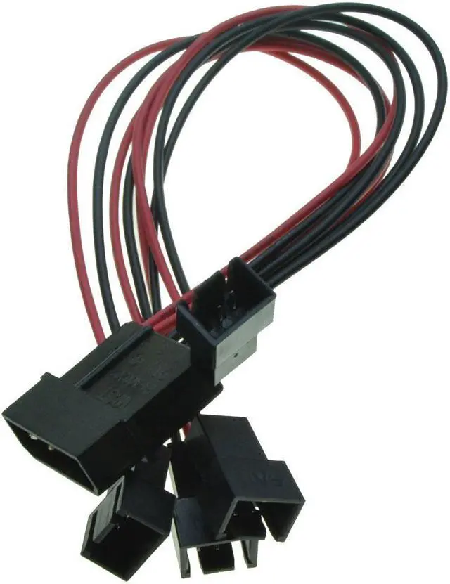 Alt view image 4 of 4 - Molex IDE Male Port 1 to 4 ways 3Pin Fan Male port Cable D plug to3 Pin cooler Y Splitter Power supply Cable 12V