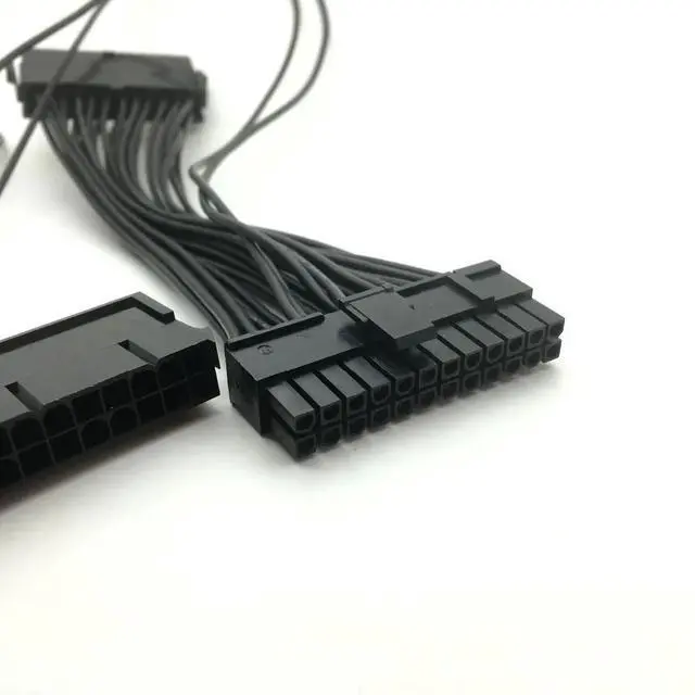 Alt view image 5 of 5 - 24Pin 20+4pin Dual PSU ATX Power Supply Adaptor Cable Connector for Mining 30cm