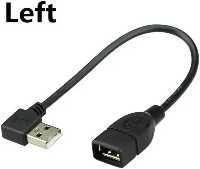 Alt view image 3 of 6 - Great-Q 5pcs 480M USB 2.0 Angled 90 degree A type male to Female extension cable cord