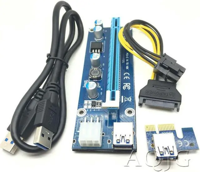 Main image of PCI-E PCI Express Extender Riser Card 1x to 16x PCIE Mining Card USB 3.0 Data Cable 8Pin Power Supply for BTC Miner Machine SATA
