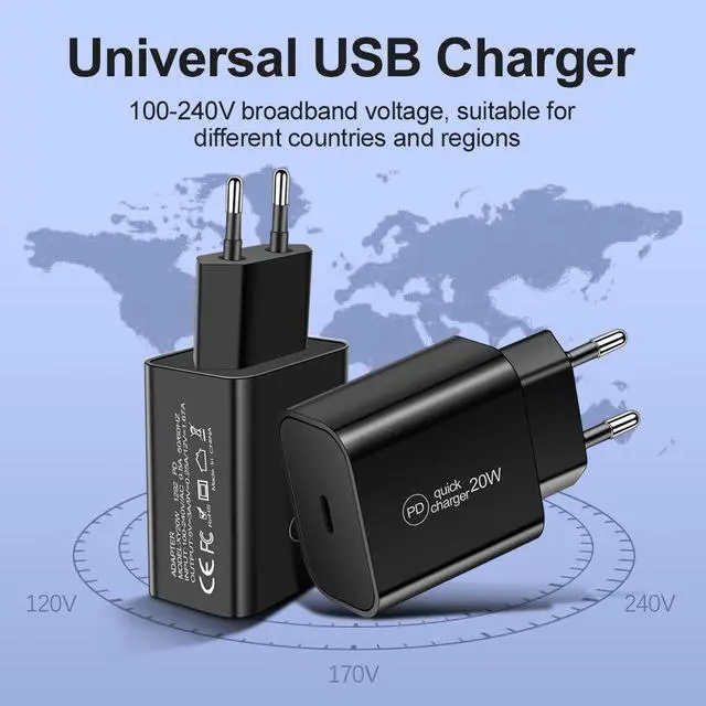 Alt view image 4 of 5 - 20W USB-C PD Quick Charge 3.0 Fast Charger Adapter For iPhone 12 Pro 11 Pro MAX XR SAMSUNG S20 Ultra S20 XIAOMI Mi10 Pro HUAWEI