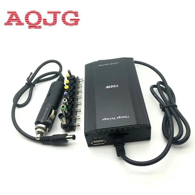 Alt view image 5 of 6 - Metal Universal Adapter for Laptop In Car DC Charger Notebook AC Adapter Power Supply 100W  with cigarette lighter Ac cable