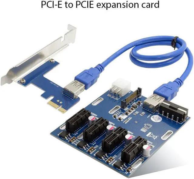 Main image of PCI-E 1 to 4 PCI Express 1X Slots Riser Card Mini ITX to External 4 PCI-e Slot Adapter PCIe Port Multiplier Card