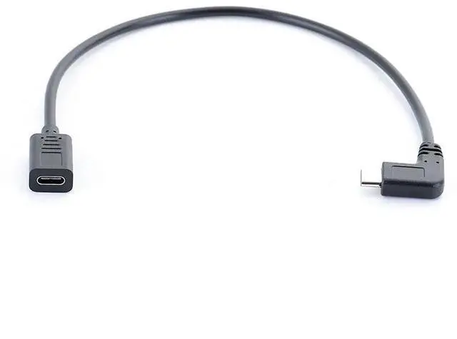 Alt view image 2 of 3 - 0.3 Meters Type-C USB 3.1 Male to USB-C Female 90 degree Extension Data Cable Extender Cord Reversible Design
