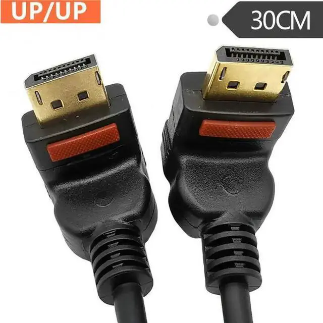 Alt view image 5 of 5 - Angled DisplayPort Male to DP Display Port Male  with Connector clasp control button  Cable