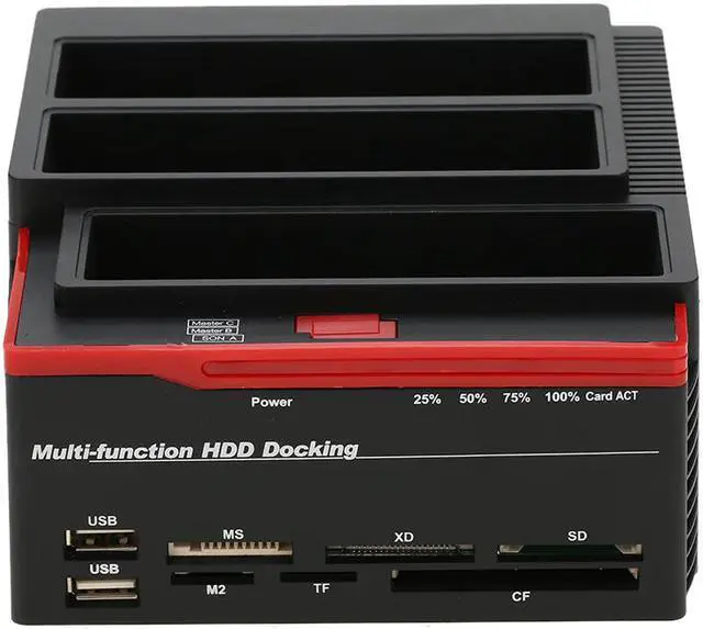 Alt view image 2 of 6 - 2.5"/3.5" USB 3.0 to 2 SATA Ports 1 IDE Port External HDD Hard Drive Disk Docking Station Card Reader USB3.0 Hub with OTB/OTC
