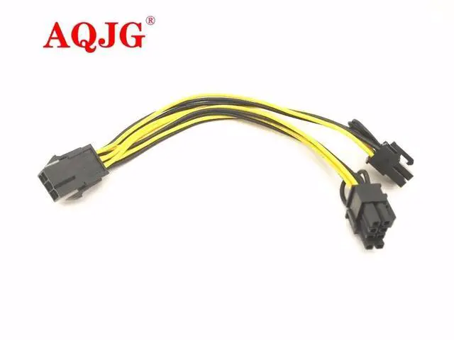 Alt view image 2 of 3 - 10pcs/Lot 6-pin PCI Express to 2 x PCIe 8 (6+2) pin Motherboard Graphics Video Card PCI-e GPU VGA Splitter Power data Cable
