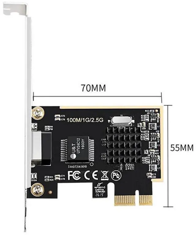 Alt view image 3 of 4 - single rj45 port 2.5g/1000M/100M/10M gigabit ethernet PCI Express wired network lan nic card for deaktop win10