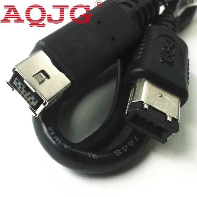 Alt view image 3 of 3 - FireWire 800 to 400 IEEE-1394B iLINK 9 pin to 6 pin Cable 6FT 1.5m Black GOLD PLATED TIP