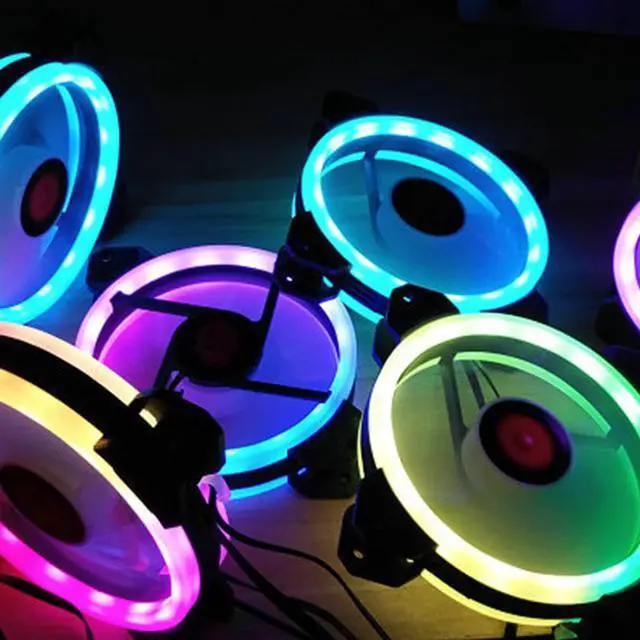 Alt view image 2 of 6 - Practical 12cm Desktop Computer Cooling Fan Silent Fan RGB Chassis Fan Durable Silent Non-slip Cooling Fan