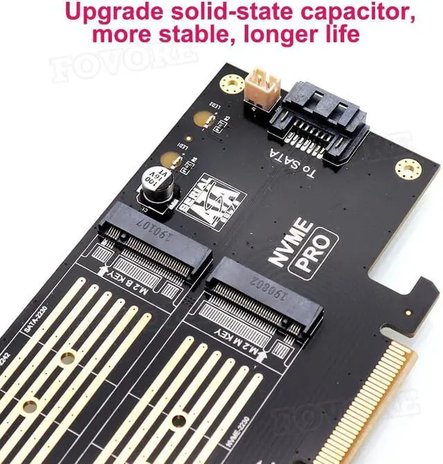 Alt view image 6 of 6 - M2 adapter M2 NVMe NGFF M B key SSD PCI express PCIe x4 x6 x8 adapter PCI-e PCI e to M.2 converter card for 2230 2242 2260 2280