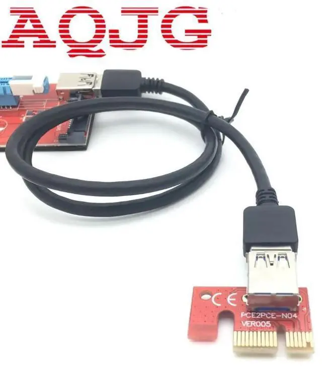 Alt view image 6 of 6 - 5pcs Extender Cable USB 3.0 Converter SATA PCI Express PCI-E 1X to 16X Riser Card 6 Pin DC Power Supply Cable 60CM For Mining