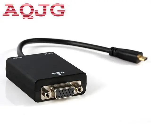 Alt view image 3 of 3 - Mini HDMI to VGA Male to Female Video HDTV Converter Adapter with 3.5mm Audio output Cable 1080P