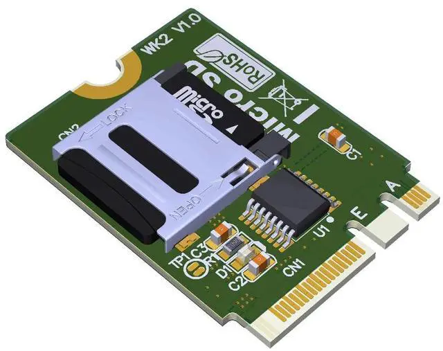 Alt view image 2 of 5 - M2 NGFF key A.E To Micro sd sdhc sdxc TF card Reardr T-Flash Card M.2 A+E Adapter