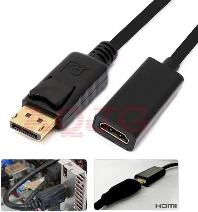Alt view image 3 of 5 - DP to HDMI Adapter DisplayPort to HDMI HDTV Cable Adapter Converter Male to Female Support 1080P for HDTV Projector Displays
