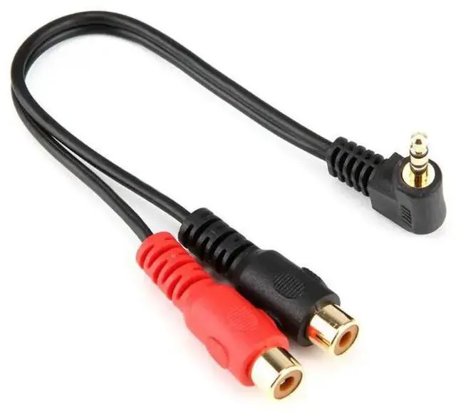 Alt view image 3 of 3 - Gold-Plated 3.5mm Jack Male to 2 RCA Female Jack RCA Stereo Audio Y Cable Converter Adapter