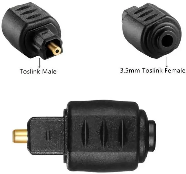 Main image of 10pcs  3.5mm Female Mini Jack Plug To Digital Toslink Male Audio Adapter Square male to 3.5 round female Fiber spdif connector