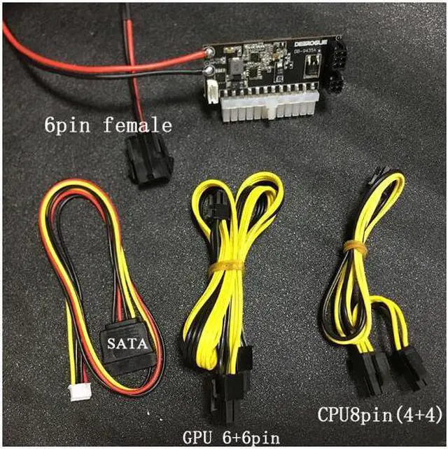 Alt view image 2 of 5 - PCI-E 6pin female Input DC12V 400W ATX-24pin Power Supply Module Swithc Pico PSU Mini ITX High DC-ATX power module ITX Z1