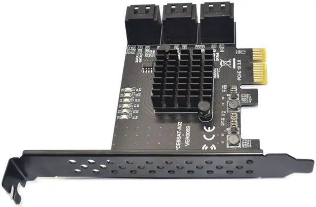 Alt view image 3 of 6 - PCIE to SATA Card 6 Ports SATA 3 PCI Express Expansion Card PCI-E/PCIE SATA Controller Multiplier for SSD Synology ASM1166 Chips