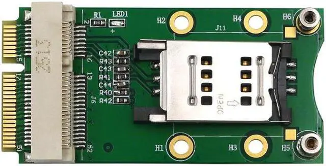 Alt view image 2 of 6 - Mini PCI-E Adapter with SIM Card Slot for 3G/4G WWAN HSPA MODEM LTE Mini Card GPS Card for desktop laptop computers