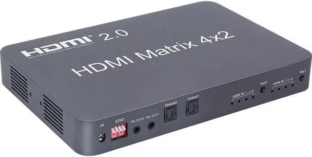 Alt view image 3 of 4 - hdmi matrix switcher 4k 4x2 HDMI Matrix Switch Splitter EDID at 30Hz Full HD 1080P with IR Remote Control Switch