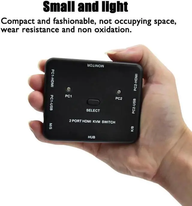 Alt view image 3 of 6 - 4K x 2K 3D HDMI-compatible KVM USB 2.0 Keyboard Mouse Printer Monitor Host HDTV PC MonitorSharing Switcher Box USB Splitter