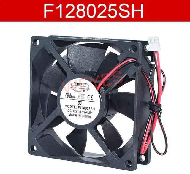 Main image of For EVERFLOW F128025SH DC12V 0.19A 80*80*25mm Two Lines Cooling Fan