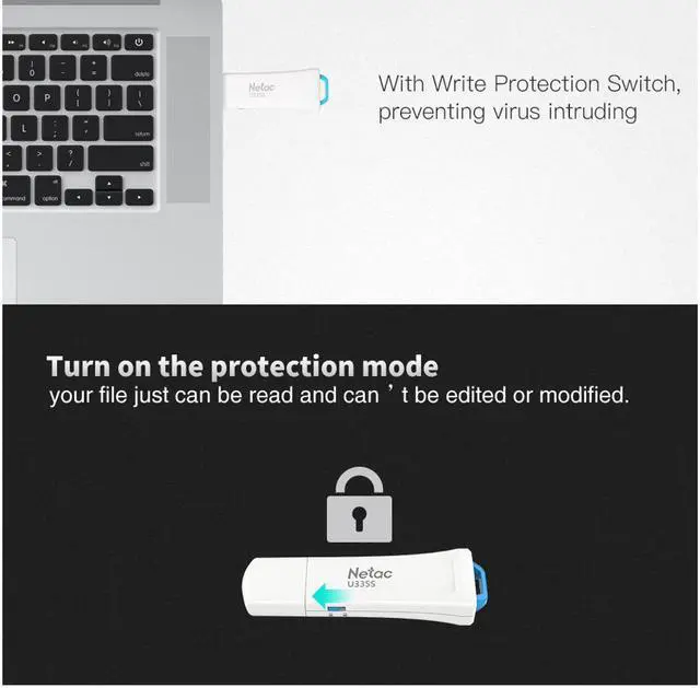 Alt view image 6 of 7 - Netac U335S 128GB Write Protect USB3.0 Flash Drive Memory Stick USB Flash Disk
