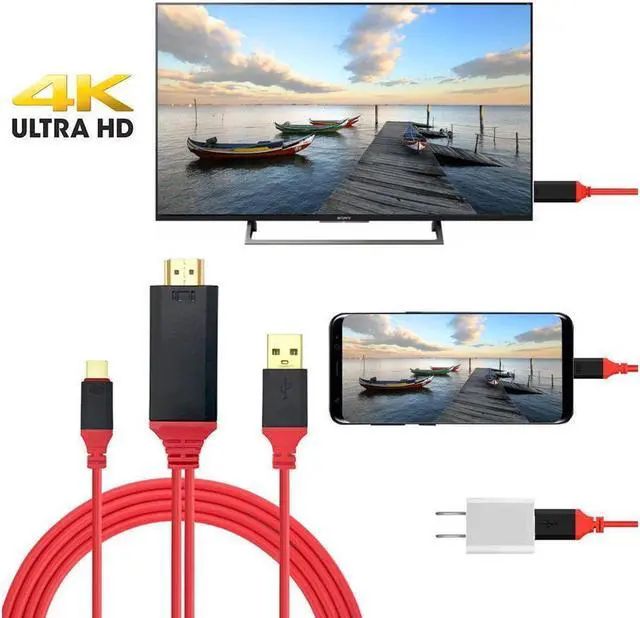 Alt view image 4 of 7 - USB3.1 Type-C to HDMI 4k 2k HDTV Cable Adapter(6.6FT) Plug and Play for MacBook/ Samsung Galaxy Note 8/S8/S9