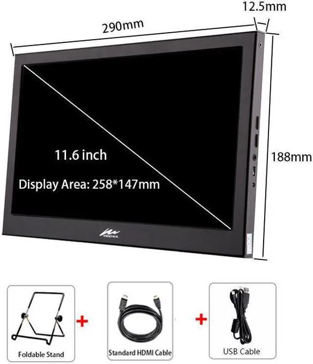 Alt view image 3 of 7 - 11.6 inch 1920x1080 Full HD Portable Lightweight 1080p IPS LED LCD Monitor Dual Mini HDMI Ports for Raspberry Pi, PS3, PS4, Xbox360, Xbox One, Switch etc