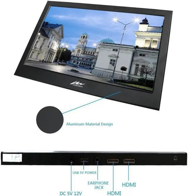 Alt view image 5 of 7 - 11.6 inch 1920x1080 Full HD Portable Lightweight 1080p IPS LED LCD Monitor Dual Mini HDMI Ports for Raspberry Pi, PS3, PS4, Xbox360, Xbox One, Switch etc