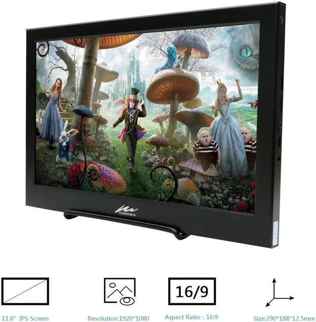 Alt view image 6 of 7 - 11.6 inch 1920x1080 Full HD Portable Lightweight 1080p IPS LED LCD Monitor Dual Mini HDMI Ports for Raspberry Pi, PS3, PS4, Xbox360, Xbox One, Switch etc