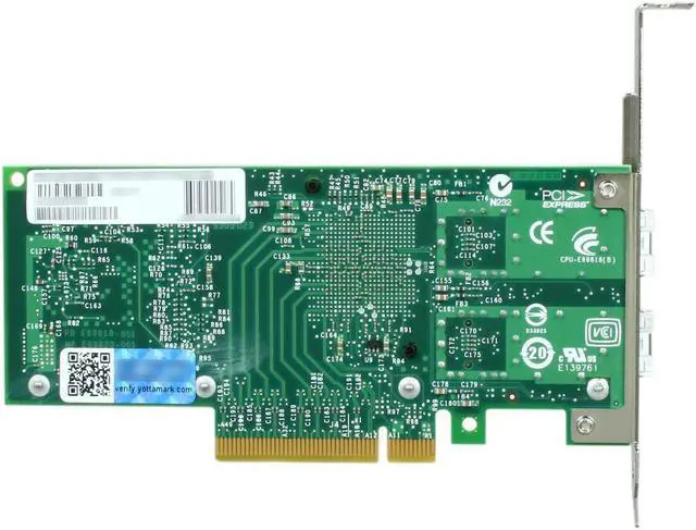 Alt view image 2 of 3 - Intel 10Gbps Dual Port PCI-E X520-DA2 E10G42BTDA Ethernet Server Adapter