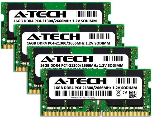 Alt view image 2 of 7 - A-Tech 64GB Kit 4x 16GB PC4-21300 Laptop SODIMM DDR4 2666 MHz Non-ECC Memory RAM