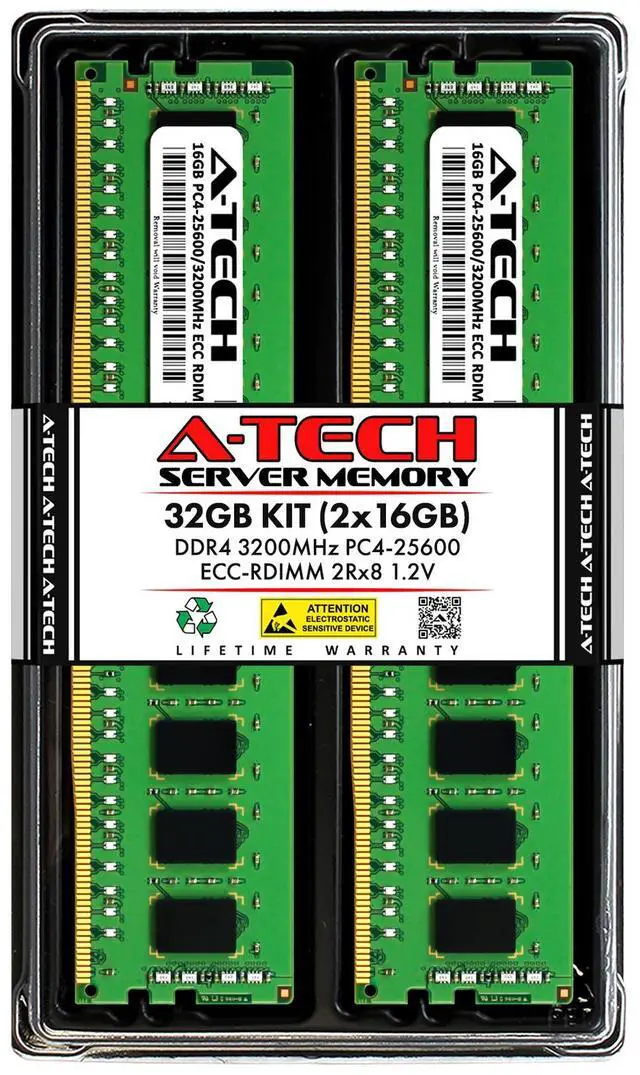 Main image of 32GB 2x 16GB PC4-3200 RDIMM Dell PowerEdge MX750c R650 C6520 R7515 Memory RAM