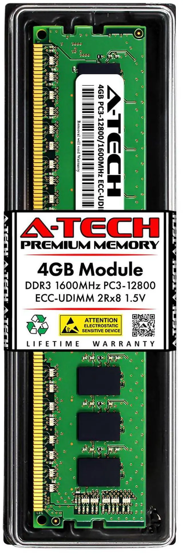 Main image of (NOT FOR HOME PC!) 4GB DDR3 PC3-12800 ECC UDIMM (Replacement for Hynix HMT351U7EFR8C-PB) Memory RAM